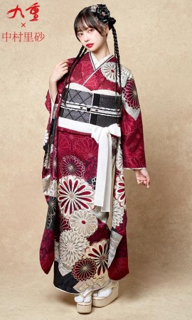 九重×中村里砂ワイン振袖