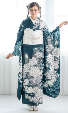 エメラルドカラーに銀薔薇