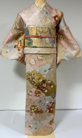 金彩扇面 訪問着